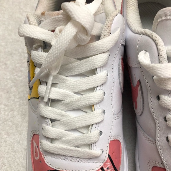 Customized Nike Air Force 1's white and pink women Size 8 Never used - Picture 8 of 15